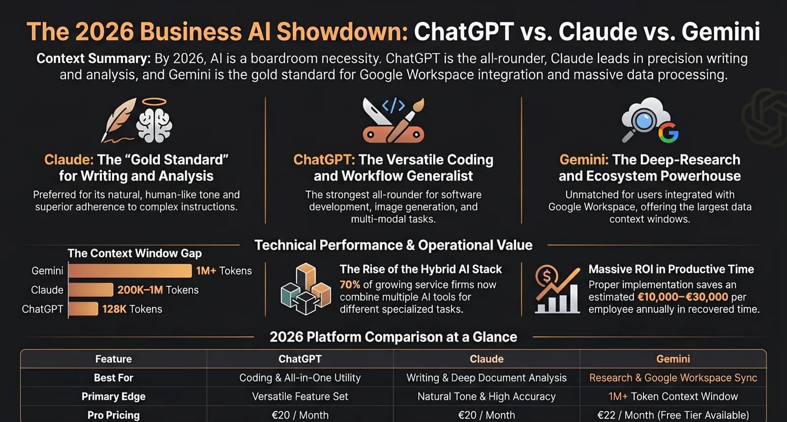 ChatGPT vs Claude vs Gemini for Small Business in 2026: A Practical Comparison — Infographic